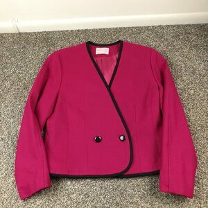 Vintage Pendleton Blazer Jacket Wool Double Breasted Pink Womens 8 Barbiecore